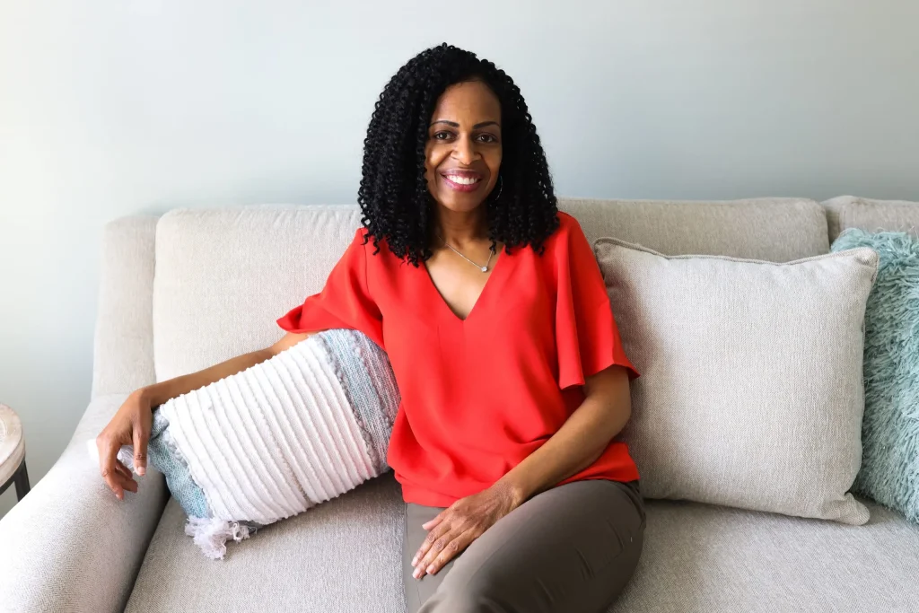 Personal Brand Photography Tonya Jordan 47. orange shirt headshot
